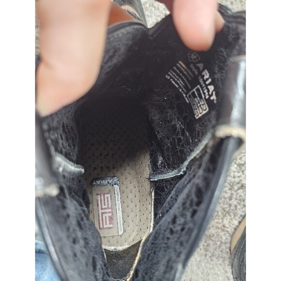 Ariat 7B Dahlia Western Boot Black Leather Cowgirl Whimsygoth Goth Boho Rodeo - Picture 11 of 13